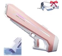 Rapidjet Pro - Electric Pulse Water Gun, Authentic Rapidjet Pro Fully Automatic Large Capacity Electric Water Gun, Automatic One-Button Refill, 7 Kinds of LED, 1000ml Tank, 10m Range (Pink)