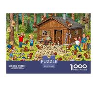 Rapina di scoiattolo della foresta nera Puzzle in Legno Impermeabile DIY Puzzles Da 1000 Pezzi Regali Per Adulti Sfidanti E Rompicapo Giochi Di Impegnativi