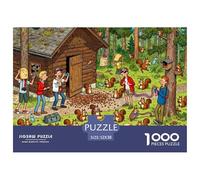 Rapina di scoiattolo della foresta nera Puzzle in Legno Impermeabile DIY Puzzles Da 1000 Pezzi Regali Per Adulti Divertenti Giochi Di Impegnativi
