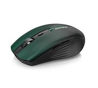 RAPIQUE Mouse wireless Bluetooth, Bluetooth 5.1 e 2.4 G, doppia connettività, USB C, Silent Click, ergonomico a 6 pulsanti per Windows/MacOS/Android/iOS/Laptop/MacBook (da verde a nero)
