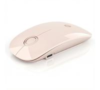 RAPIQUE R306 Pro Wireless Mouse, Dual Bluetooth e 2.4GHz, Collega fino a 3 dispositivi, Type-C ricaricabile, Silent Click, Design ergonomico simmetrico, per MacBook, laptop, tablet, tè al latte, rosa