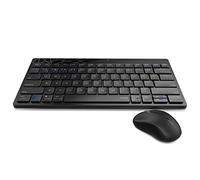 Rapoo 8000M Wireless Tastiera Mouse Set Deskset Wireless 1300 DPI Sensor 12 Mesi Durata della Batteria Compatta BE-Layout AZERTY PC & Mac - Nero/Grigio