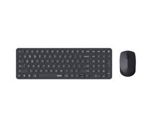 RAPOO - 9310M - Combo Tastiera Mouse Wireless Multimode - Design Ultra Slim, Commutazione istantanea tra più dispositivi collegati, Autonomia fino a 12 mesi - Nero