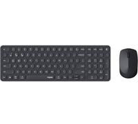 Rapoo 9310M - Set di tastiera e mouse senza fili, Bluetooth e 2,4 G USB Wireless, Multi Device fino a 4 dispositivi, alloggiamento compatto in alluminio piatto, layout QWERTZ tedesco, grigio scuro