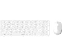 Rapoo 9310M - Set tastiera e mouse in alluminio senza fili, Bluetooth e 2,4 | Multi Device fino a 4 dispositivi, alloggiamento compatto piatto, layout QWERTZ tedesco, bianco