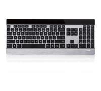 RAPOO - E9270P, RF Wireless, QWERTZ, Universale, Nero, Argento, Alluminio, Acciaio inossidabile, 10m