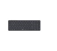 RAPOO E9710M Tastiera Wireless Bluetooth e USB 2.4G Wireless, Multi Dispositivo fino a 4 Dispositivi, Batteria Ricaricabile, Alloggiamento Compatto in Alluminio Flat, Layout QWERTZ Tedesco, Grigio