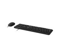 Rapoo NX1500 - Set di mouse per tastiera con cavo e mouse per PC da 1000 DPI Ambidestro, collegamento USB-A, layout QWERTZ tedesco, nero