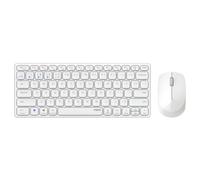 Rapoo Tastiera Mouse Wireless Multi-Mode Ricaricabile Blade 9600M (Kit Tastiera+ Mouse, Tastiera Ricaricabile AZERTY, Mouse 3 Pulsanti, Bluetooth+ WiFi, Ideale PC, Laptop, Mac) Bianco