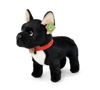 Bulldog francese di peluche con collare rosso 30 cm Ecologico