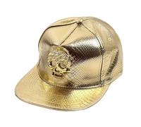 Rapper Baseball Hat - Gold 80s Streetwear Accessory | Flat Brim Hip-Hop Cap with Adjustable Fit for Men and Women, Ideal for Daily Wear Sports Concerts Parties Outdoor Events, and Travel Fashion Style