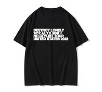 Rapper Destroy Lonely Alyx Heavy Tshirt Mens 100% Cotton Short Sleeve Tees Men Hip Hop Rap Style T-Shirt Man Oversized T Shirt Black M