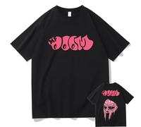 Rapper MF Doom Doppio Lato Grafica Magliette Sciolto Hip Hop Top Uomo Donna Cotone Neutro Manica Corta XXS~4XL-Black||XXS
