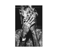 Rapper Wiz Khalifa - Poster su tela, decorazione per camera da letto, per sport, paesaggi e ufficio, idea regalo in stile senza cornice, 20 x 30 cm
