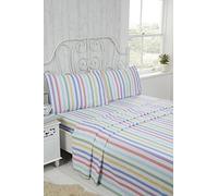 Rapport Candy Stripe 100% cotone pettinato, set di Lenzuola matrimoniali, Cotone, Multi-Colour, King
