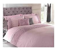Limoges Rosa Increspato Set Copripiumino Singolo Lusso Letto Rosa Cipria