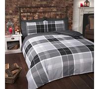 Rapport Finest Homewares Argyle Tartan - Copripiumino e 2 federe, colore: Grigio