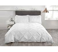 Balmoral Pin Ricamo Misura Super King Set Copripiumino Elegante - Bianco