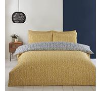 Rapport Home Helston, set copripiumino con federa, per letto singolo, ocra