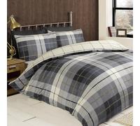 Rapport Home Lomond - Set Copripiumino in 100% Cotone Spazzolato, per Letto Matrimoniale, Colore: Blu