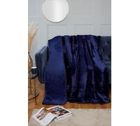 Rapport Home Lussuosa coperta in visone tinto (200 x 240 cm) blu navy