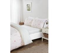 Rapport Home Niamh - Set di biancheria da letto in microfibra per letto matrimoniale, reversibile, lenzuolo con angoli e federe abbinate