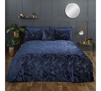 Rapport Home Paloma - Set copripiumino in velluto, per letto singolo, colore: blu navy