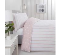 Rapport Home Set copripiumino in microfibra spazzolata a 180 fili, motivo a pois e strisce, per letto king size