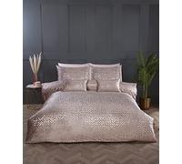 Rapport Home, Set copripiumino in velluto riccio, morbido e resistente, per letto super king size, 260 x 220 cm, rosa