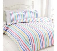 Rapport Home Set copripiumino king size in flanella di cotone spazzolato, a righe, 100% cotone