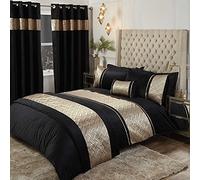 Rapport Home Set copripiumino matrimoniale Capri trapuntato nero oro velluto Diamante, poliestere, I pezzo