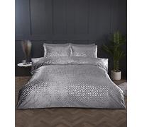 Rapport Home - Set copripiumino per letto king size, morbido e facile da pulire, 230 x 220 cm, con 2 federe, colore: argento