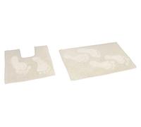 Rapport Home Set di tappetini da Bagno e piedistallo Feet, Cotone, Crema, 80 x 50 x 2 cm
