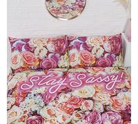 Rapport Home Stay Sassy - Set copripiumino con rose floreali e federe abbinate, per letto matrimoniale