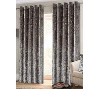 Rapport Home Tende in Velluto Riccio, con Occhielli, 117 x 137 cm, Colore: Argento, Tessuto, 1 x 137 x 117 cm