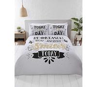 Rapport Home Today is The Day - Set Copripiumino King Size, in Policotone, Colore: Nero/Bianco/Oro