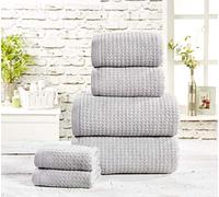 Rapport - Set di 6 asciugamani per waffle in cotone, 480 g/m², colore: grigio tempesta, 6