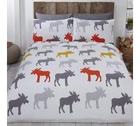 Rapport - Set di biancheria da letto con copripiumino e federe, 100% flanella di cotone spazzolato, 230 x 220 cm, colore: ocra