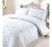 Sophie Floreale King Size Set Copripiumino Vintage Biancheria da Letto Bianco