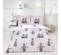 Stellato Pinguini Set Copripiumino Singolo Rosa Bambini - 2 IN 1 Design