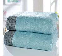 Rapport Tidal 2 Pezzi Asciugamani Set Zig Zag Bordo 100% Cotone Bagno Lusso