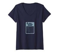 Rapporto sui Sentimenti feriti: Modulo di Supporto emotivo umoristico Maglietta con Collo a V, Donna, Navy, M