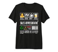 Rappresentante di Vendita Job Label Skills Sarcasmo caffè Whisky Maglietta Premium