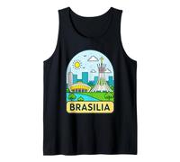 Rappresentazione vibrante dei monumenti della città Brasilia Canotta