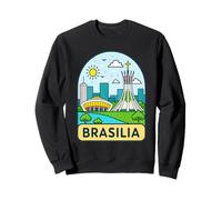 Rappresentazione vibrante dei monumenti della città Brasilia Felpa