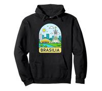 Rappresentazione vibrante dei monumenti della città Brasilia Felpa con Cappuccio