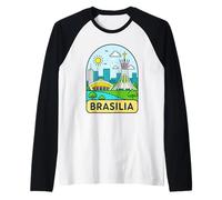 Rappresentazione vibrante dei monumenti della città Brasilia Maglia con Maniche Raglan
