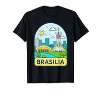 Rappresentazione vibrante dei monumenti della città Brasilia Maglietta