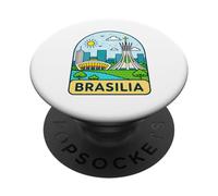 Rappresentazione vibrante dei monumenti della città Brasilia PopSockets PopGrip Adesivo
