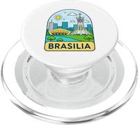 Rappresentazione vibrante dei monumenti della città Brasilia PopSockets PopGrip per MagSafe